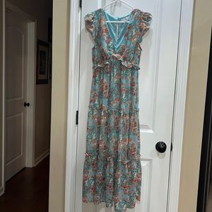 She + Sky Floral Midi Dress